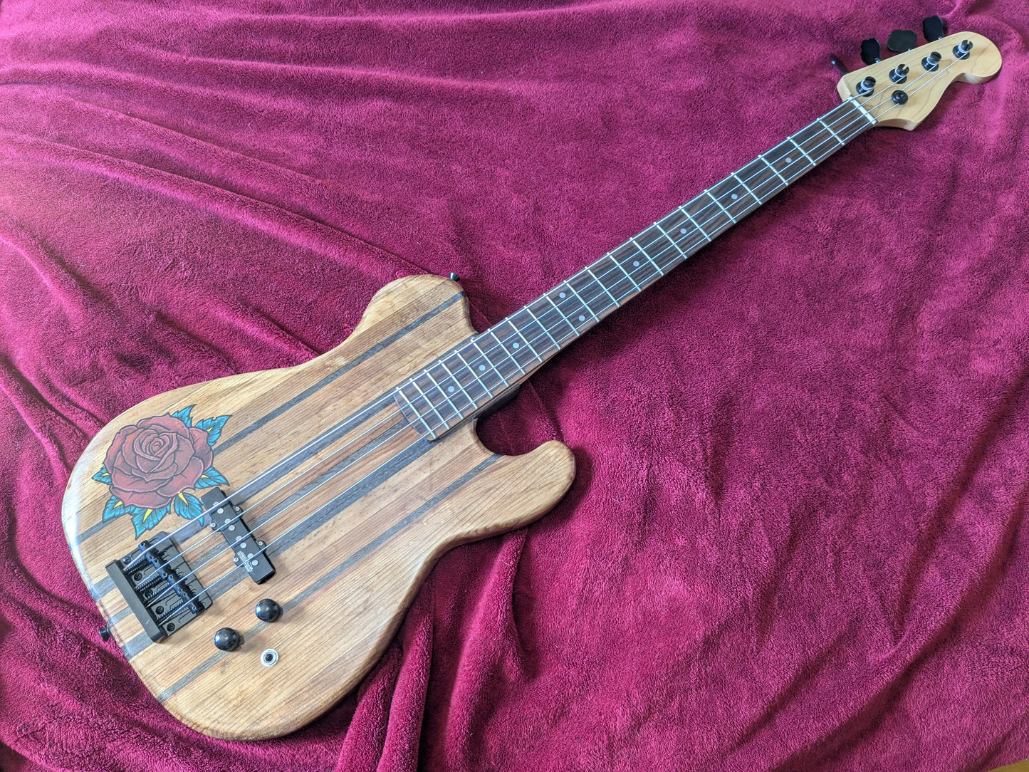 Custom Made "Rebel Rose" Bass Guitar