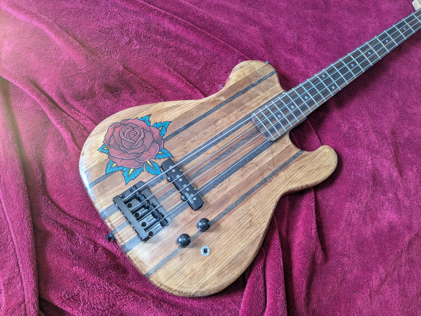 Custom Made "Rebel Rose" Bass Guitar