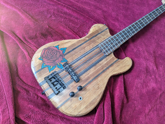 Custom Made "Rebel Rose" Bass Guitar